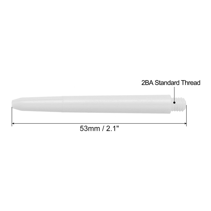 PATIKIL 53mm Plastic Dart Shafts, 50 Pack Medium 2BA Thread