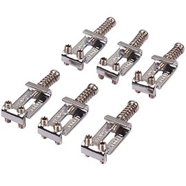 RuiJOTWAT 6 Pack Roller Tremolo Bridge Saddles for Electric Guitars, Silver