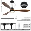 GESUM 52" Outdoor Ceiling Fan With Light, 6 Speeds, Remote