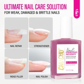 Nail Repair for Women: 8 in 1 Dusty Rose Nail Hardener Strengthener Extra Strong and Growth - Protein Nail Polish Hardener Ridge Filler Concealer for Weak and Damaged Nails 15ml