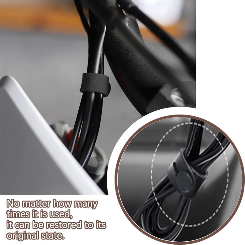 PLKSEI Pack of 20 Cable Ties Rubber Multifunctional Cable Organiser