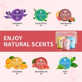 Shower Steamers Aromatherapy for Soothing, 24 Pack Gifts Set for Women Men Teens, Natural Essential Oil Home Spa Self Care Relaxation Valentine's Gift