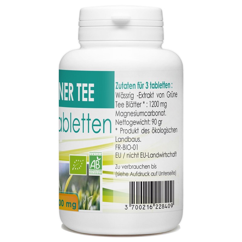 Organic Green Tea 400 mg – 200 Tablets