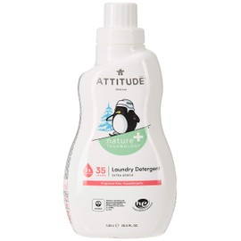 ATTITUDE Laundry Detergent for Baby Clothes, Plant and Mineral-Based Formula, He, Vegan and Cruelty-free Washing Machine and Household Products, Hypoallergenic, Unscented, 35 Loads, 35.5 Fl Oz