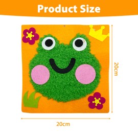 3PCS First Mini Sewing Kit for Kids,Felt Sewing Kits for Children,Embroidery Stringing Material Kit for Gifts with Material Card,Colored Thread Needle (Frog/Rabbit/Kitten)