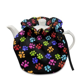 Poceacles Colorful Dog Paw Print Tea Cozies for Teapot, Portable Kettle Cover Tea Kettle Quilt Tea Cosy Cotton Kettle Tea Pot Cover Dust Proof Insulated Keep Warm