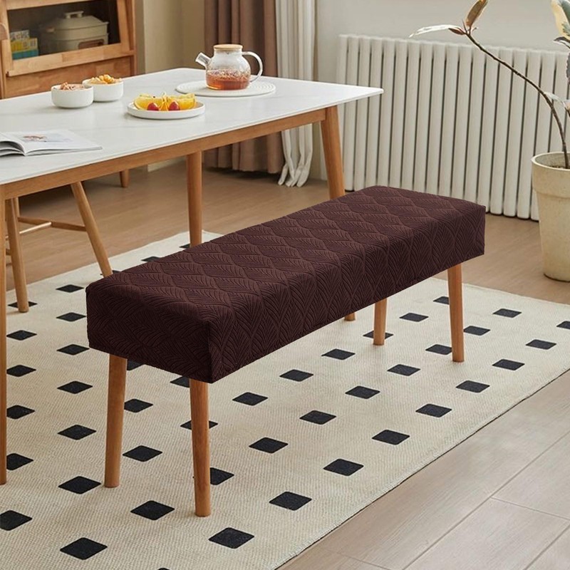 Genina Waterproof Dining Room Bench Covers, Stretch Jacquard Bench Seat