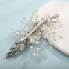Teyglen Crystal Bridal Hair Clip Wedding Flower Rhinestone Hair Clips