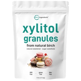 Xylitol Sweetener, 6 Pounds, Natural Sweetener, 1:1 Sugar Substitute and Low Calorie, Great for Baking and Cooking, No After Taste, Keto Friendly