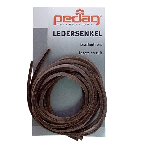 Pedak ArtNo.590 Men's Leather Shoelaces, Square, 47.2 inches (120 cm), dark brown