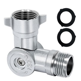 DTLHCNCT RV Water Hose Adapter 180° Rotating Brass Elbow - Swivel Garden Hose Connector for Drinking Water, Anti-Kink Design, 3/4" FHT x 3/4" MHT (RV/Garden/Lawn)