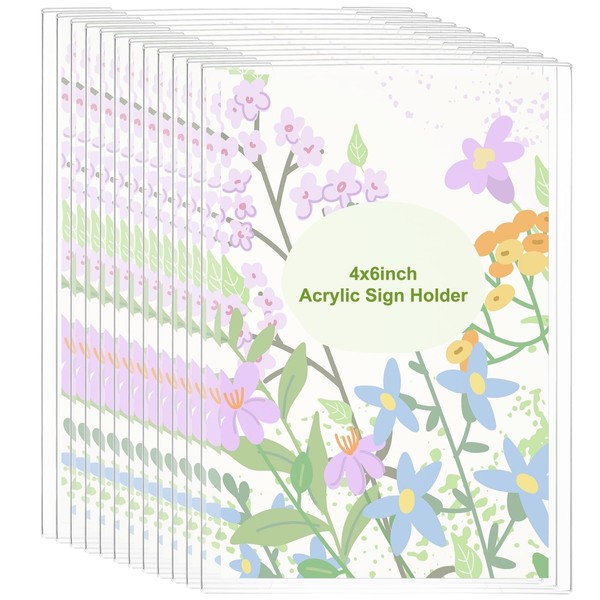 PATIKIL Acrylic Sign Holder, 12 Pack 4x6 Wall Sign Paper