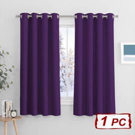 PONY DANCE 1 x Blackout Curtain with Eyelets, H 158 x W 132 cm, Opaque, Purple, Thermal Curtain, Against Cold, Children's Room Short Curtains, Living Room