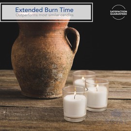 Royal Imports Unscented Clear Glass Votive Candles, Long 10 Hour Burn Time, for Home, Spa, Wedding, Birthday, Holiday, Restaurant, Party, Birthday, 24 Pack