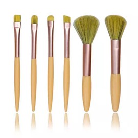 Lucky Interests 2 Pack Mini Makeup Brushes Set, Portable 6pcs Synthetic Make up Brush Kit, Travel Essential Cosmetics Brushes Kit for Foundation Blush Powder Concealers Eyeshadow Blending (Yellow)