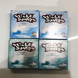 STICKY BUMPS Set of 4 Sticky Bumps Surf Wax Surfboard Wax Anti-Slip COOL (Spring & Autumn) & 2 Base Coat (Primer)