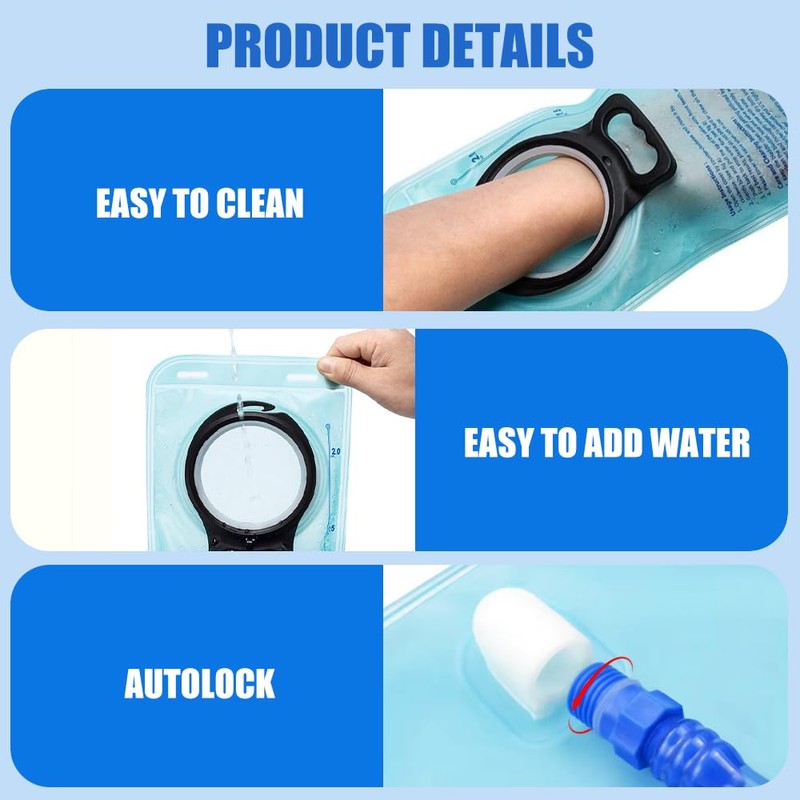 Riisoyu Leak-proof hydration bladder, 2L BPA-free drinking water bladder, hydration