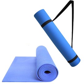 HOME ARCHIVE Yoga Mat With Strap Included, Ultra Absorbent Exercise Mat Non Slip YogaMat for Women - Wide Yoga Mat Thick Texture for Stylish Support (BLUE)