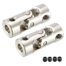 sourcing map 2 x 3 mm to 4 mm rotatable universal steering shaft, U joint coupler, stainless steel, L23XD9 DE