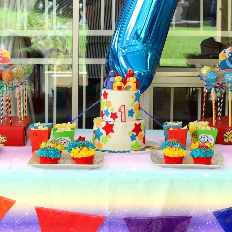 Xinvery Rainbow Tablecloths, Unicorn Party Tablecloth Colourful Waterproof Plastic Tablecloth