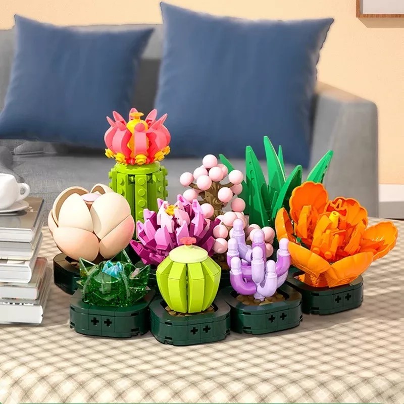 Luxury Cactus Suculenta Planta Juego De Construcción Bloques Armar