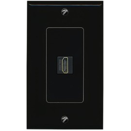 1 Port HDMI Wall Plate-1 Gang Black/Black