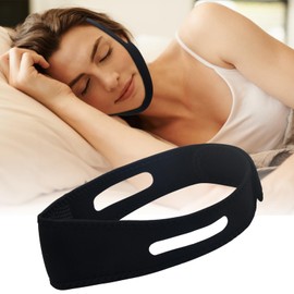 Anti-Snoring Chin Straps, Snore Reduction Devices, Anti Snoring Belt, Anti Snore Device for Snoring Reduction, Stop Snoring Chin Strap, Skin Friendly, for Men Women Better Sleep (Black)