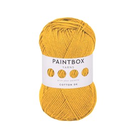 Paintbox Yarns 100% Cotton DK Yarn 1.76oz (50g), 137 Yards (125m) - Mustard Yellow Wool for Crochet, Knitting - Soft, Lightweight Double Knit Yarn for Clothes