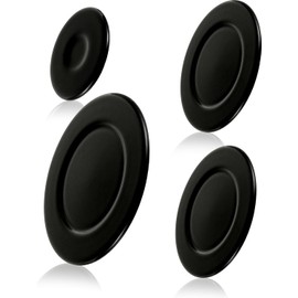 Upgraded Gas Stove Burner Cap Set - 4Piece Metal Cooker Hat Replacement Kit for SABAF Stoves,Oven Gas Hob Burner Crown Flame Cap Cover, Stove Handles Lid Kit (Concave)