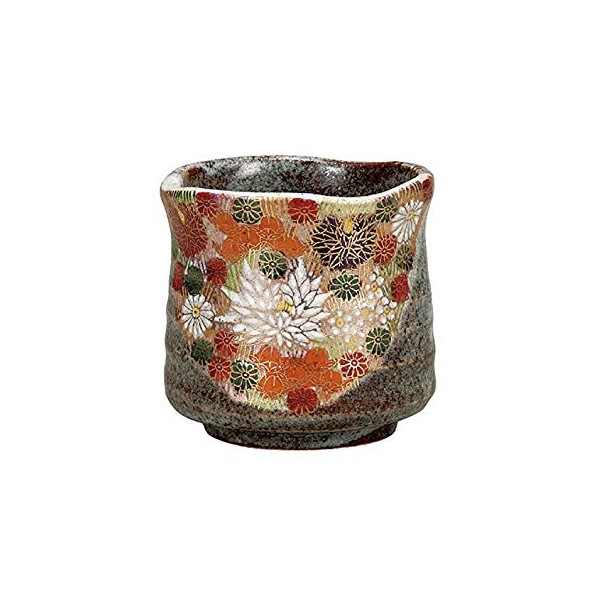 Kutani Japanese Ceramic Porcelain Ware Japanese Tea Cup Yunomi Gold Flowers Japanese Ceramic Hagiyakiya K4-642