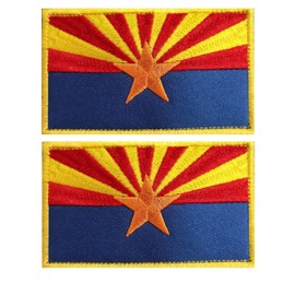 Arizona Flag Patch Arizona Flag Embroidery Patch for Hats, Tactical Bags, Jackets, Clothes Patch Team Military Patch（ 2 Pack）