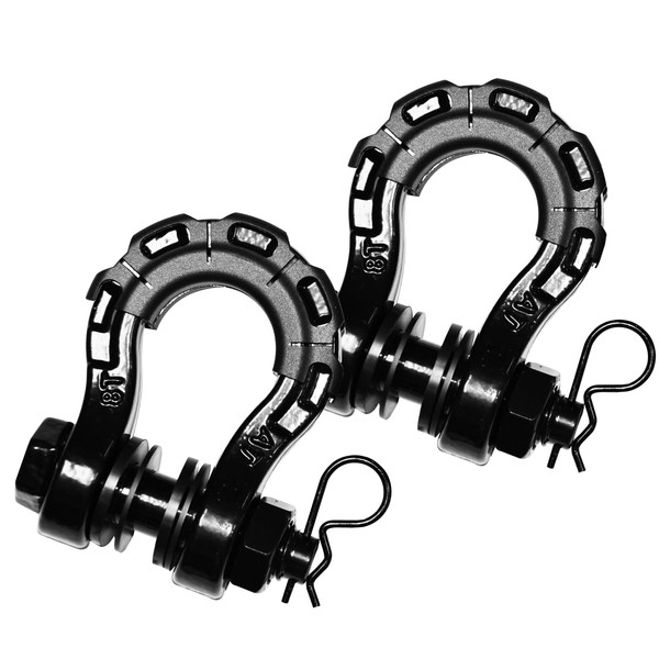 JNDO D-Ring Shackles 3/4" Break Strength 70,000 LBS(30 Ton) Heavy Duty Shackle with 7/8" Screw Pin and Washers Kit Connect Tow Strap Shackle for Off-Road Truck ATV UTV SUV Recovery Towing