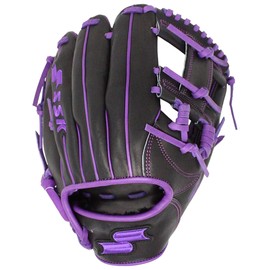 SSK Z7 Specialist Infield Baseball Glove – 11.25” - 11.5” - 11.75” - 12” – 12.25” – Right & Left Hand Throw (Black/Purple - I Web, 11.5" - Left Hand Throw)