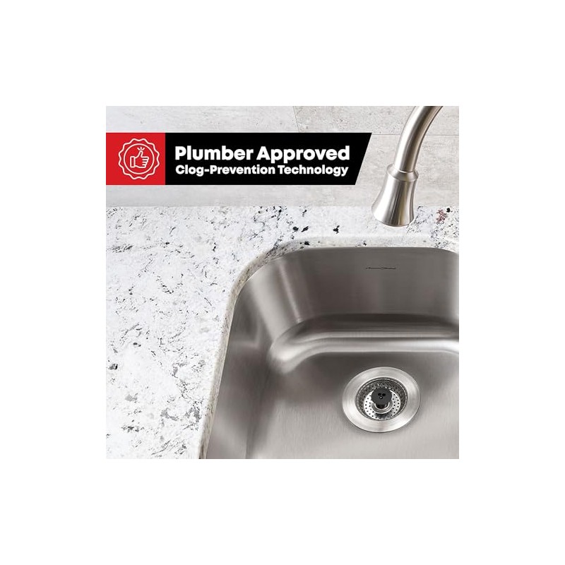 Kitchen SinkShroom Revolutionary Clog-Free Stainless Steel Sink Strainer, Black, 1-(Pack)