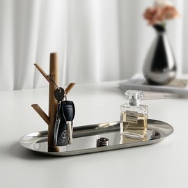 Shinpuru Key Tray & Key Bowl, Jewelry Tray with Wood 3-Tier Hanging Organizer - Multi-Functional Entryway Tray, Perfect for Key Bowl, Valet Tray, Ring Holder, Jewelry Dish Organize (Upgraded version)