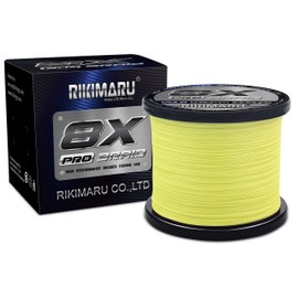 RIKIMARU Braid Pro 8X (Lemon Yellow, 50LB(0.35mm)-1000Yds)