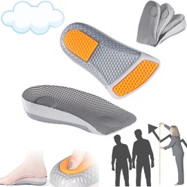 Height Increase Insoles, Heel Lift Pad, Shock Absorption Heel Cushion Pads, Height Lift Shoes Inserts Arch Support Orthotic Insoles for Men & Women 1 Pair S(1.5cm Height)