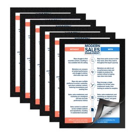 ZHIDIAN Document Sign Holder Pockets with Magnetic Back, Plastic Poster Picture Notice Display Frame for Fridge / Whiteboard / Chalkboard / Cabinet, 8.5 x 11.6 Inches, Black, 30 Pcs