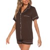 Aamikast Button Up Pajama Set for Women Shorts Short Sleeve