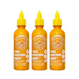 Three Mountains Brand, Yellow Sriracha Chili Sauce, 10 Oz., Pack of 3, NON-GMO Verified, All Natural, 10 Ounce (Pack of 3), 3.0 Count