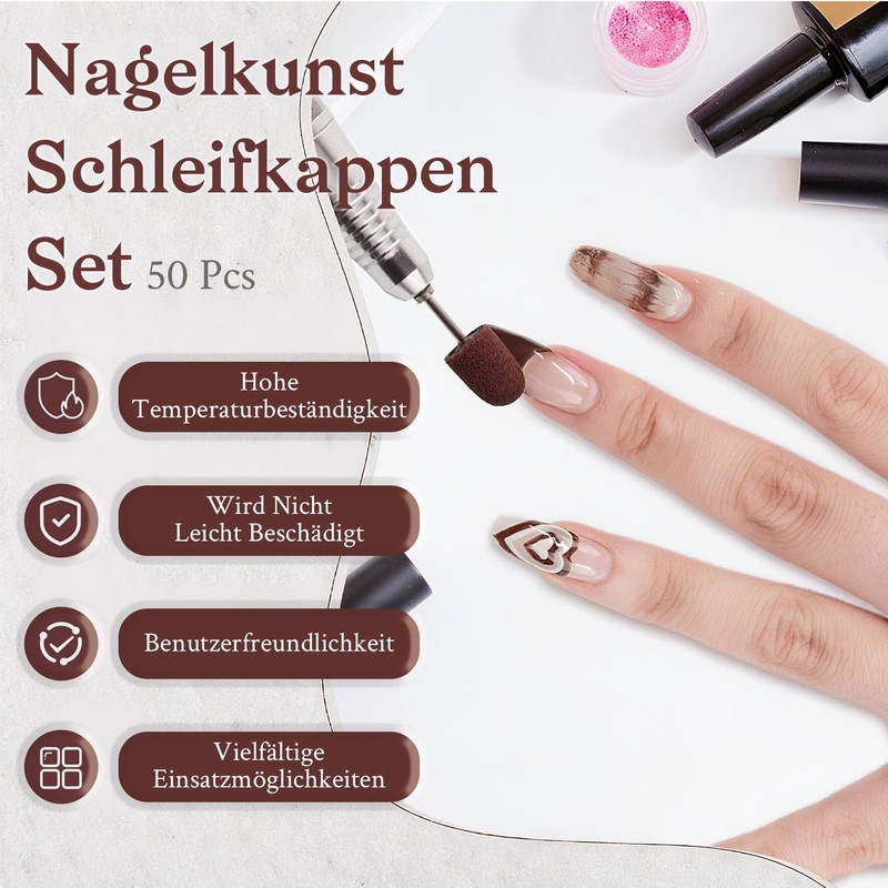 Nail Art Sanding Cap Set - 50 Sanding Belts for