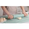Silicone Rolling Pin for Baking With Thickness Rings Wooden Handle