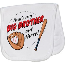 inktastic That's My Big Brother Out There- Baseball Baby Burp Cloth White 420e7