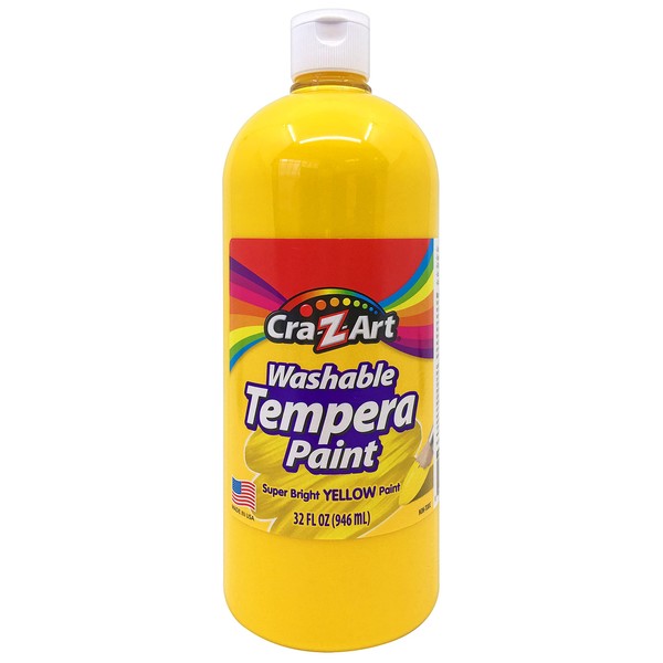 Cra-Z-Art Washable Tempera Paint, Yellow, 32 Oz Bottle