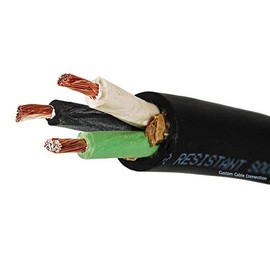 Custom Cable Connection 16/3 SOOW 16 AWG 3 Conductor 600 Volt Portable Power Cable - 25 Foot Roll in a Bag