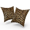Leopard Throw Pillow Cover 2 Pcs Cheetah Animal Print Pillows