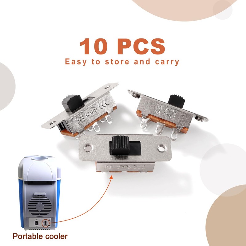 TUNOTYUE SS23F19G5 Mini Panel Slide Switch, 2P3T 6 Pin 3