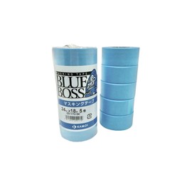 Kamoi Blue Boss Masking Tape for Vehicle Painting 0.9 inches (24 mm) x 6.9 ft (18 m), 5 Rolls