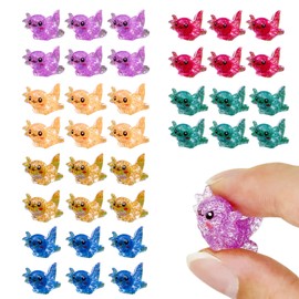 36 pcs Mini Axolotl Figures Glitter Miniature Axolotl Figurines Little Resin Axolotl Shiny Cute Mini Axolotl for Craft Garden Landscape,Craft Garden Landscap Dollhouse Decor Aquarium Ornaments.