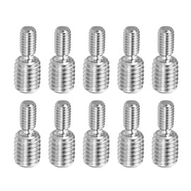 PATIKIL M5x10mm to M8x10mm Double End Threaded Stud Screw Bolt, 10 Pack 304 Stainless Steel Rod Bolts Thread Reducer Adapter for Furniture Fastener, Hardware Connectors